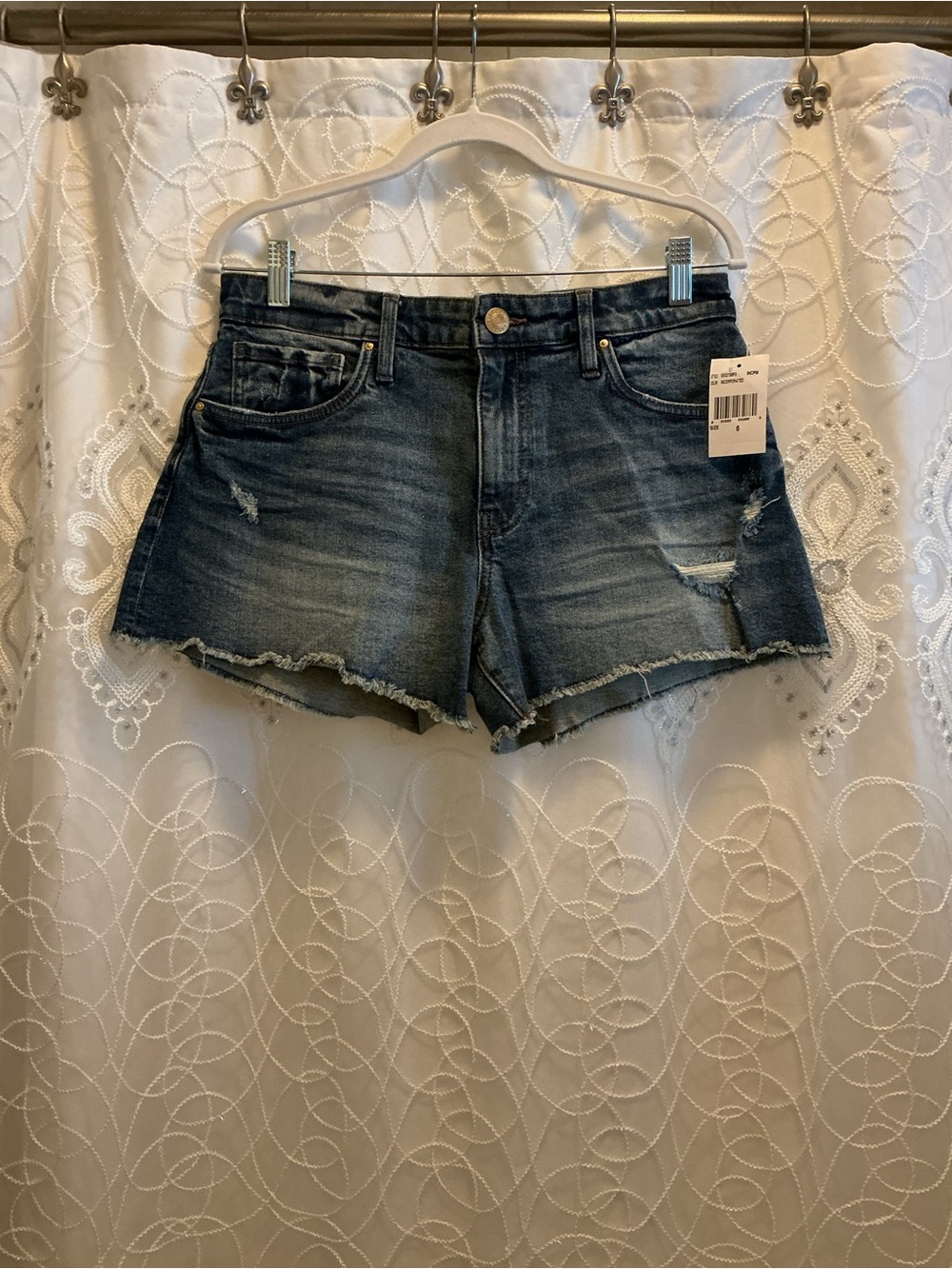 Kut from the Kloth Dark Blue Distressed Denim Shorts